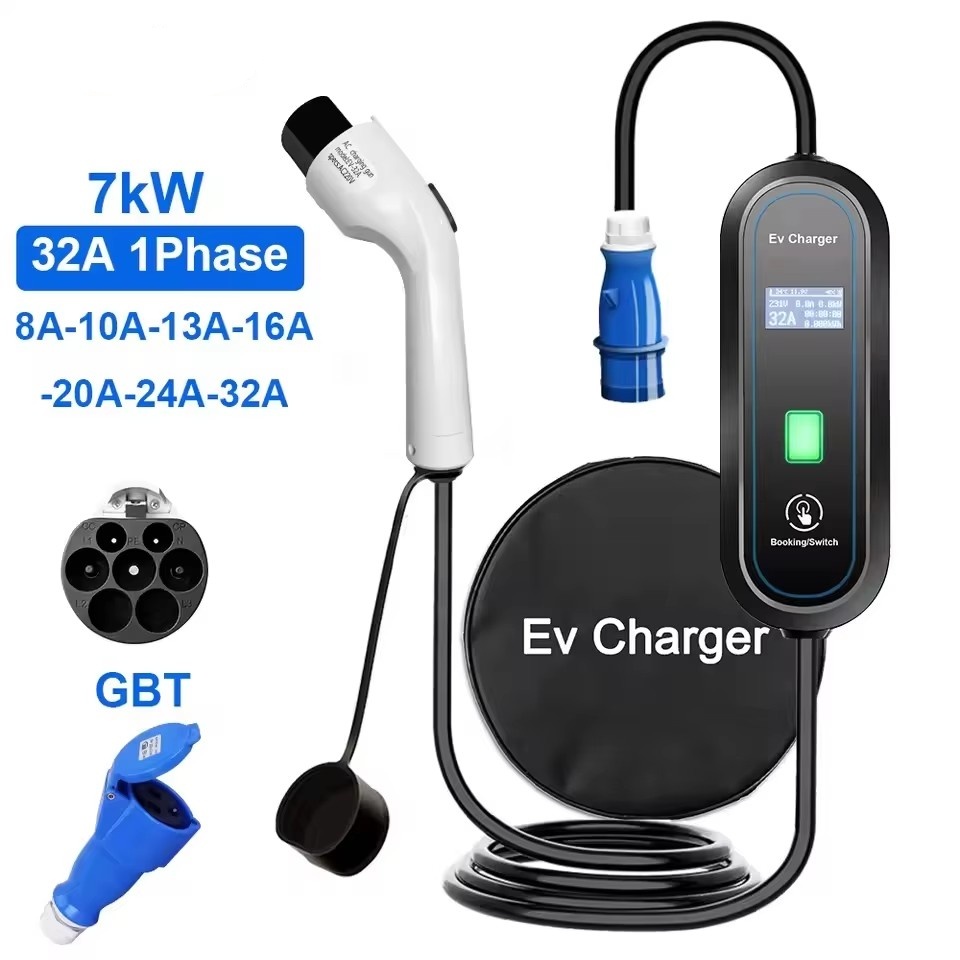 Portable GBT EV Charger Wallbo - đánh giá và giá Portable Ev Charger 32A Type 2 Cee Plug