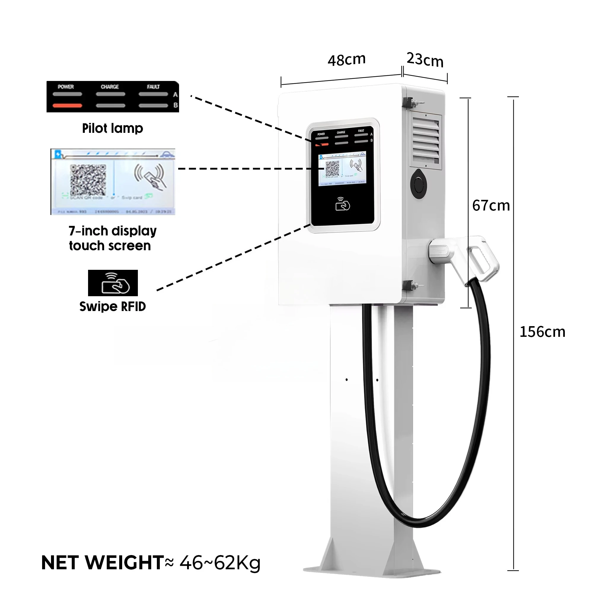 Ocpp 20kw 30kw 40kw CCS GBT Co - đánh giá và giá Dc Fast Charger 30Kw Wallbox Commercial
