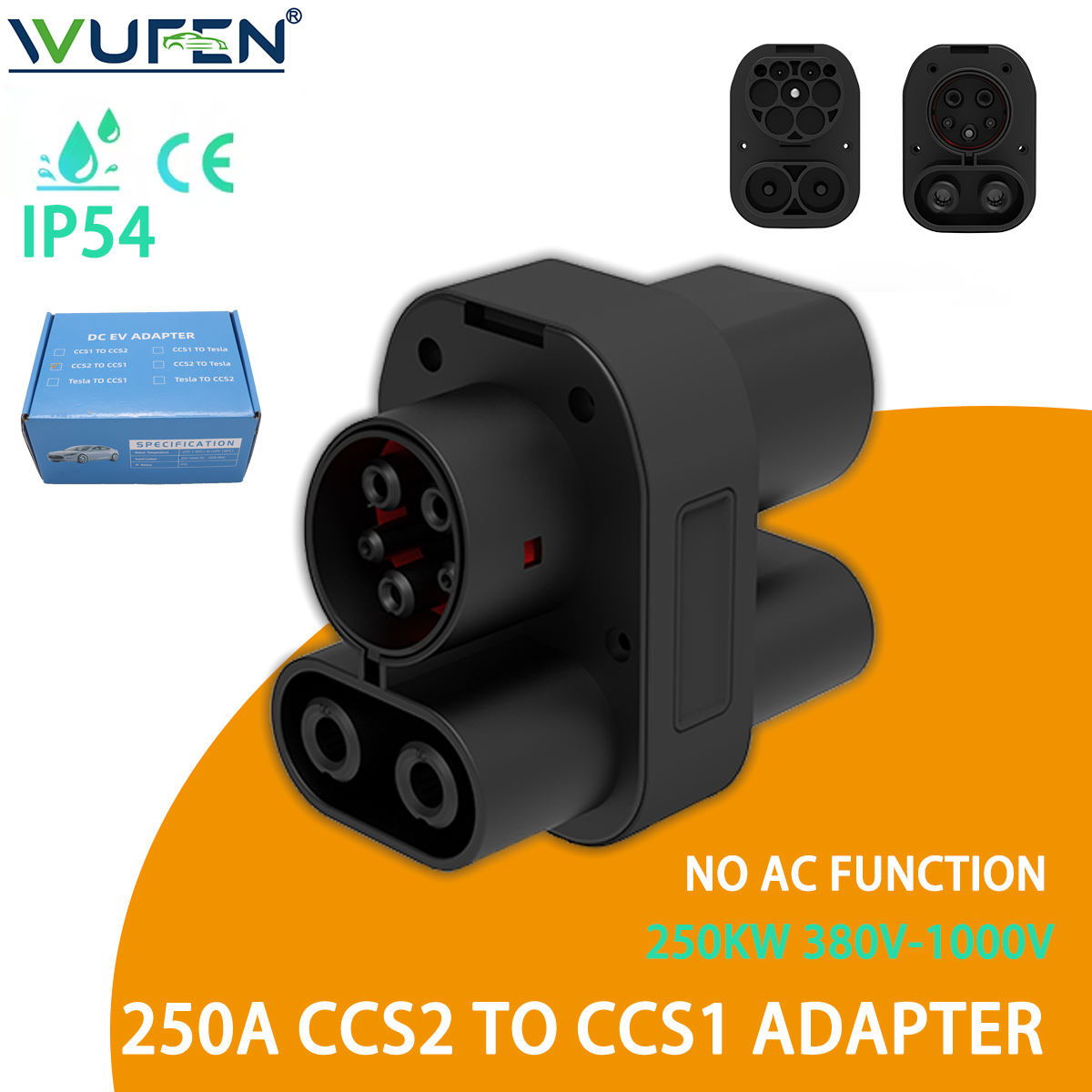 WUFEN 250KW CCS2 to CCS1 Adapt - đánh giá và giá Ccs2 To Ccs1 Fast Charge Adapter 250Kw