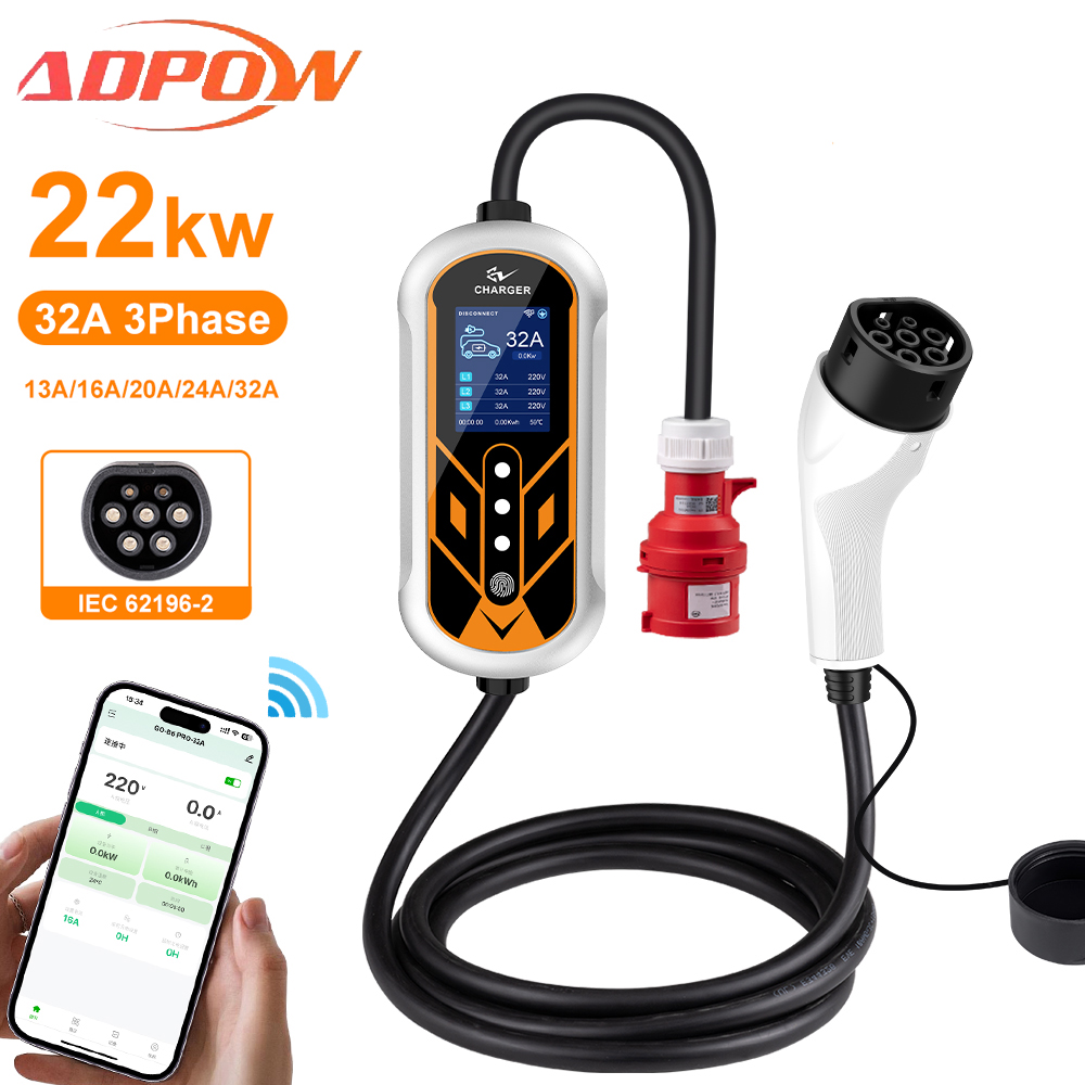 ADPOW Portable 32A Type2 EV Ch - đánh giá và giá Portable Ev Charger 32A Type 2 Cee Plug